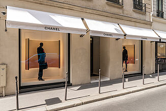 Street view of the Chanel flagship store in Paris.
