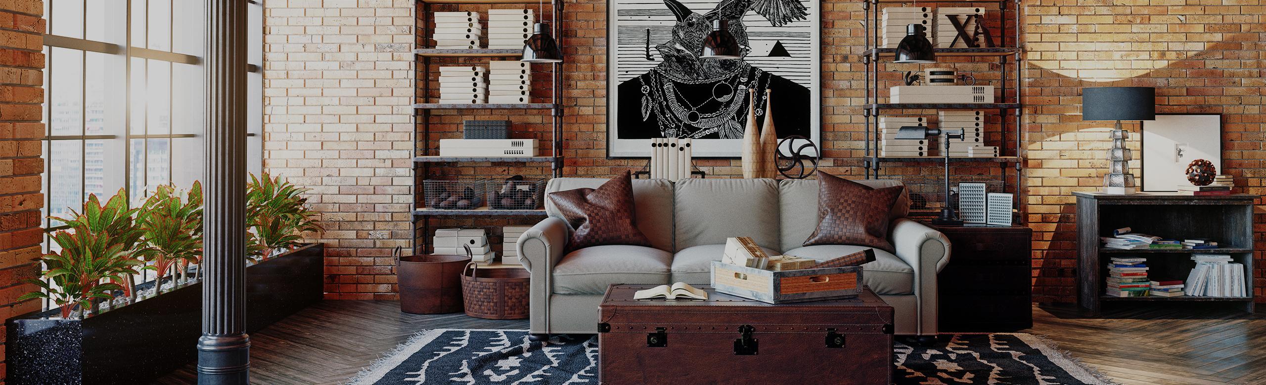 Loft flat in a renovated old building with wooden floors.