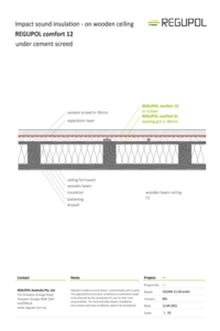 REGUPOL comfort 12 and REGUPOL comfort S1 under cement screed on wood frame