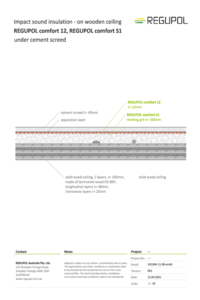 REGUPOL comfort 12 and REGUPOL comfort S1 under cement screed on CLT ceiling